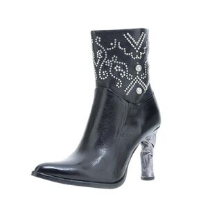 A.S. 98 LEATHER STUDDED BLACK BOOTS SIZE EU 39, US 9